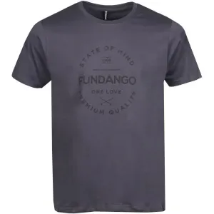 FUNDANGO BASIC T LOGO-4 T-SHIRT Pánske tričko, tmavo sivá, veľkosť