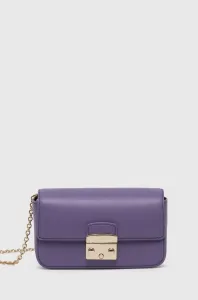 Kožená kabelka Furla fialová farba #8763215