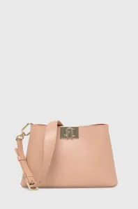 Kožená kabelka Furla Fleur ružová farba