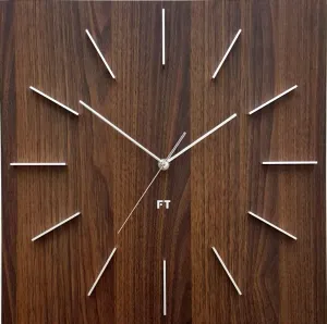 Dizajnové nástenné hodiny Future Time FT1010WE Square dark natural brown 40cm #3441943