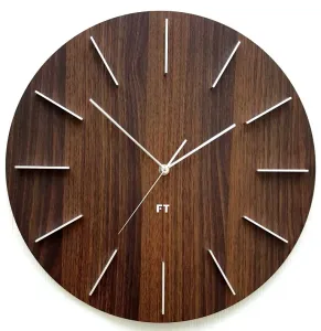 Dizajnové nástenné hodiny Future Time FT2010WE Round dark natural brown 40cm #3441948
