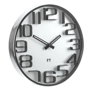 Dizajnové nástenné hodiny Future Time FT7010SI Numbers 30cm #3442545