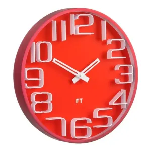 Dizajnové nástenné hodiny Future Time FT8010RD Numbers 30cm #3442550