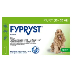 FYPRYST 134 mg PSY 10-20 KG roztok na kvapkanie na kožu pre psov (pipeta) 1x1,34 ml #5708659