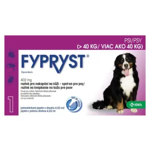 FYPRYST 402 mg PSY NAD 40 KG roztok na kvapkanie na kožu pre psov (pipeta) 1x4,02 ml #126899