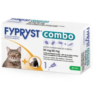 FYPRYST combo 50 mg/60 mg MAČKY A FRETKY roztok na kvapkanie na kožu pre mačky a fretky (pipeta) 1x0,5 ml