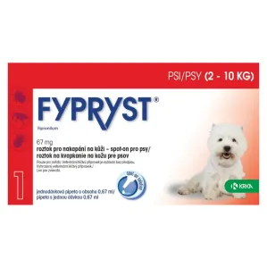 FYPRYST 67 mg PSY 2-10 KG roztok na kvapkanie na kožu pre psov (pipeta) 1x0,67 ml #126791
