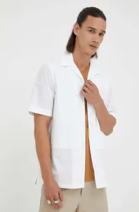 Bavlnená košeľa G-Star Raw pánska, biela farba, regular