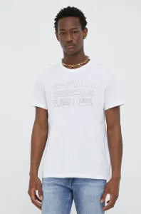 Bavlnené tričko G-Star Raw biela farba, s potlačou #8522272
