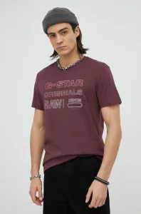 Bavlnené tričko G-Star Raw bordová farba, s potlačou #8834307