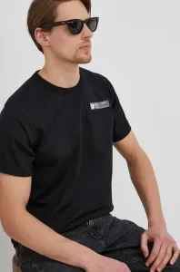 Bavlnené tričko G-Star Raw čierna farba, s nášivkou #201720