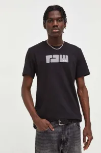 Bavlnené tričko G-Star Raw čierna farba, s nášivkou #8768130