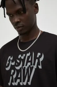Bavlnené tričko G-Star Raw čierna farba, s potlačou #294773