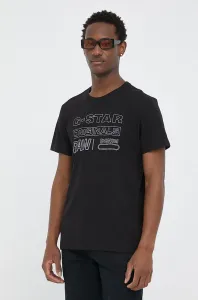 Bavlnené tričko G-Star Raw čierna farba, s potlačou #8522271