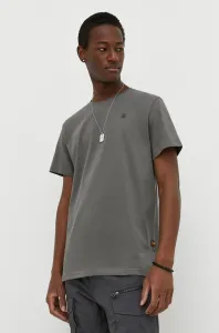 Bavlnené tričko G-Star Raw pánsky, šedá farba, jednofarebný