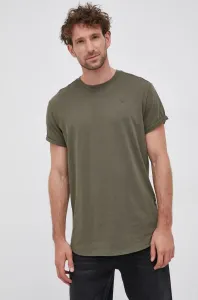 Bavlnené tričko G-Star Raw pánsky, zelená farba, jednofarebný
