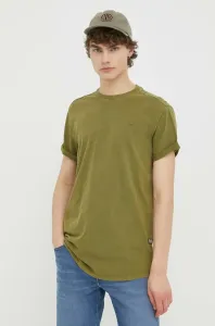 Bavlnené tričko G-Star Raw zelená farba, jednofarebné #6354668