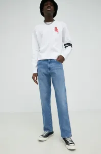 Bavlnené tričko s dlhým rukávom G-Star Raw pánske, biela farba, s potlačou #6861462