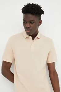 Polo tričko G-Star Raw pánske, béžová farba, jednofarebné #8692679