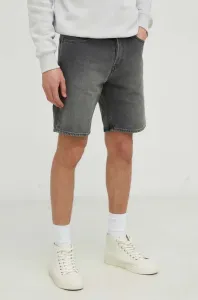 Rifľové krátke nohavice G-Star Raw pánske, šedá farba #8165420