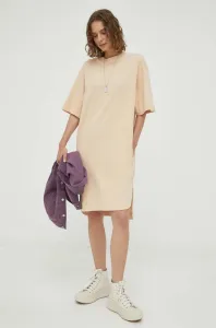 Bavlnené šaty G-Star Raw béžová farba, mini, oversize #8676425