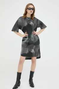 Bavlnené šaty G-Star Raw šedá farba, mini, oversize #8197765
