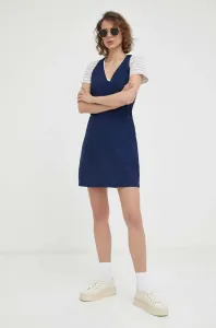 Bavlnené šaty G-Star Raw tmavomodrá farba, mini, áčkový strih