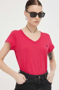 Bavlnené tričko G-Star Raw dámsky, ružová farba #6490708