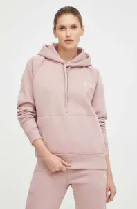 Mikina G-Star Raw dámska, ružová farba, s kapucňou, jednofarebná