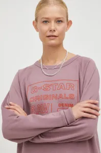 Mikina G-Star Raw dámska, fialová farba, s potlačou #5233339