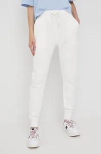 Nohavice G-Star Raw dámske, biela farba, jednofarebné