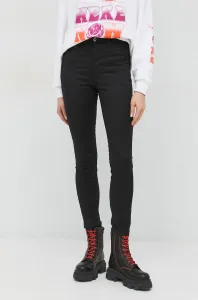 Nohavice G-Star Raw dámske, čierna farba, priliehavé, vysoký pás