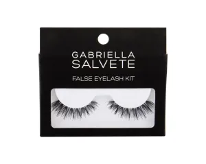 Gabriella Salvete False Eyelash Kit umelé mihalnice umelé riasy 1 pár + lepidlo na riasy 1 g pre ženy Black