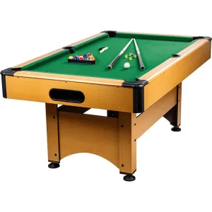 GamesPlanet® 1416 Biliardový stôl pool biliard s vybavením 6 ft, sv. drevo