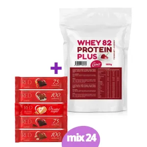 Gam´s WHEY 82 Protein Plus Višňa - Jogurt 1000g+ RED- čokoláda 26g/ mix kartón 24ks