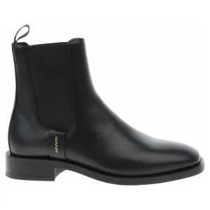 Kožené topánky chelsea Gant Fayy dámske, čierna farba, na podpätku, #406642