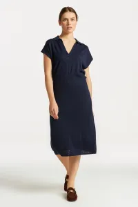 ŠATY GANT LINEN-BLEND COLLAR DRESS modrá M