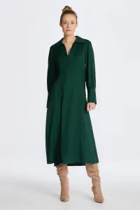 ŠATY GANT SLIM HIGH CUFF DRESS zelená 34