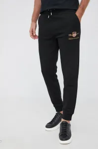 Nohavice Gant pánske, čierna farba, jednofarebné #499554