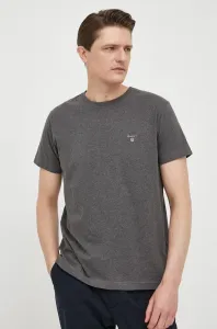 Bavlnené tričko Gant šedá farba, s nášivkou #4810715