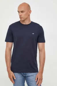 Bavlnené tričko Gant tmavomodrá farba, jednofarebné #7425712