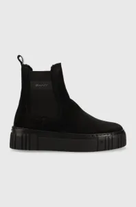 Semišové topánky chelsea Gant Snowmont , čierna farba #503502