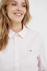 Košeľa Gant dámska, ružová farba, regular, s klasickým golierom #8739006