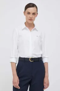 Košeľa Gant dámska, biela farba, regular, s klasickým golierom #7427799