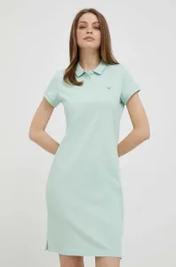 Bavlnené šaty Gant zelená farba, mini, rovný strih #5882838