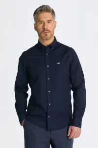 Bavlnená košeľa Gant pánska, tmavomodrá farba, slim, s golierom button-down