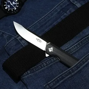 Zatvárací nôž Firebird FH11 Ganzo® – Strieborná čepeľ - Satin, Čierna (Farba: Čierna, Varianta: Strieborná čepeľ - Satin) #5809219