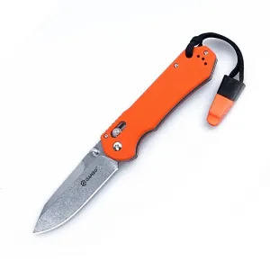 Zatvárací nôž G7452-WS Ganzo® - Sivá čepeľ SW, Oranžová rukoväť (Farba: Oranžová, Varianta: Sivá čepeľ – Stone Wash) #5809210