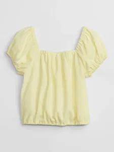 Žltý dievčenský top s krátkym rukávom GAP #5521709