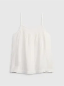 Biely dievčenský top bavlnený na ramienka GAP #663850